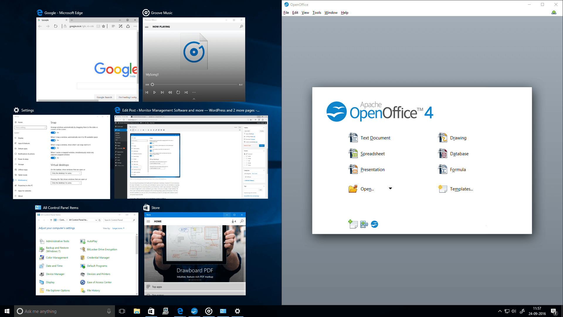 Arrange Multiple Windows using Snap Feature in Windows 10