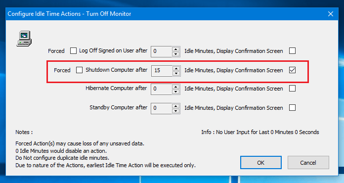 Auto Shutdown After Computer Remains Idle for a Defined Time