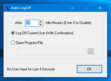 Configure the Idle Time Duration to Auto LogOff the Current User