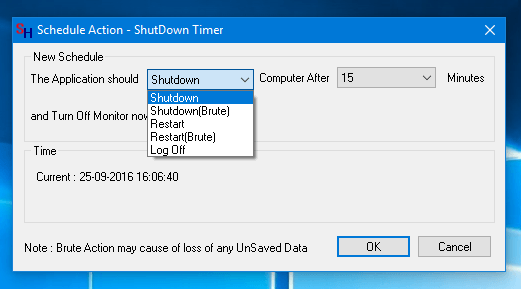 Configure the Shutdown Action and Time to Auto Shutdown the Computer