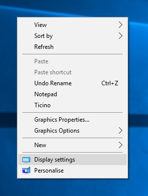 Display Settings in Right Click Menu of Desktop