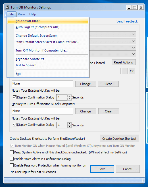 Select the Shutdown Timer Option to Schedule a Auto Shutdown of your Computer