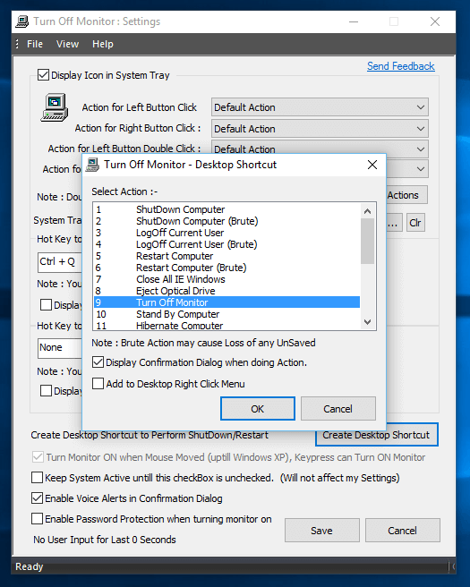 Turn Off Monitor with Desktop Shortcut