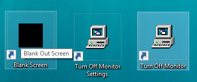 Desktop Shortcut Created by Turn Off Monitor Software to Blank Out the Screen